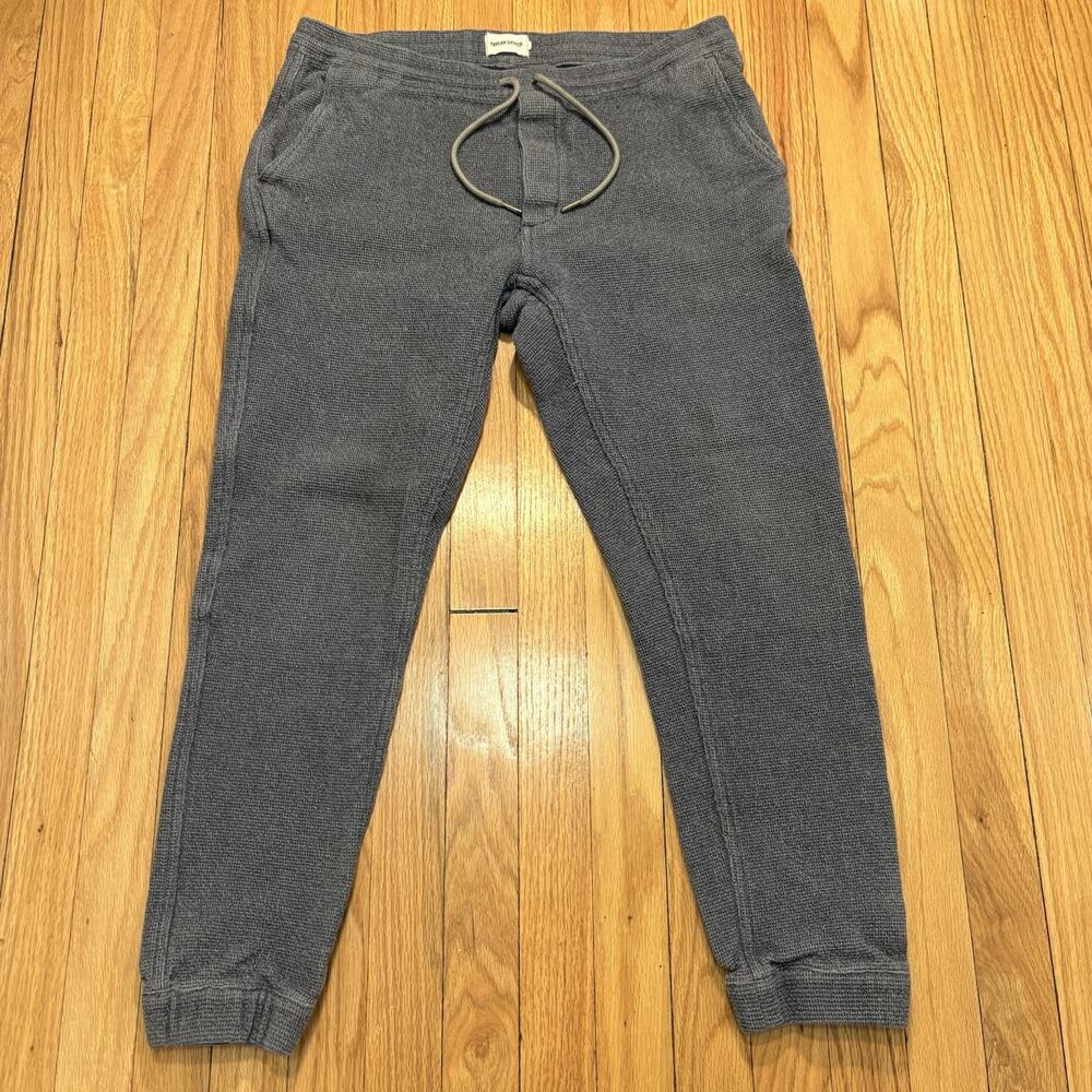 Men’s Taylor Stitch The Apres Pant Gray Sashiko Jogger Sweatpants Size Large